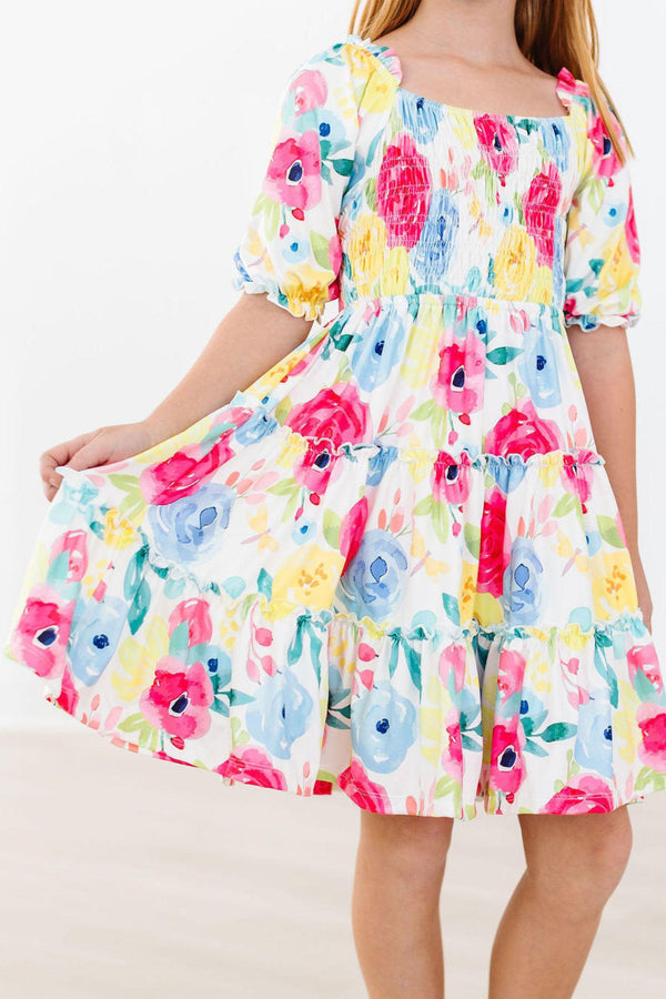 rosie-smocked-ruffle-dress Mila &  Rose - Sophia's Style-Rosie Smocked Ruffle Dress-2T--1